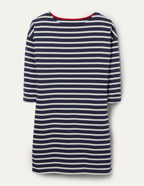 Rosie Jersey Dress - Navy/Ivory