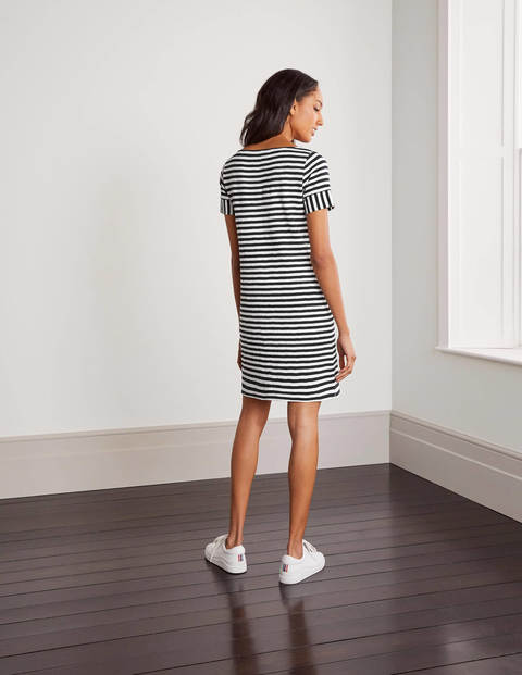 Darcey Jersey T-shirt Dress - Ivory/ Navy Darcey Jersey T-shirt Dress - Ivory/ Navy