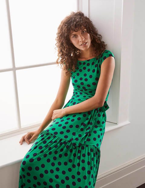 Eda Jersey Tiered Dress - Sapling, Scattered Dot Small Eda Jersey Tiered Dress - Sapling, Scattered Dot Small