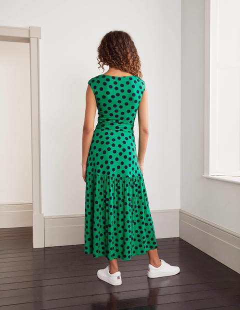 Eda Jersey Tiered Dress - Sapling, Scattered Dot Small Eda Jersey Tiered Dress - Sapling, Scattered Dot Small