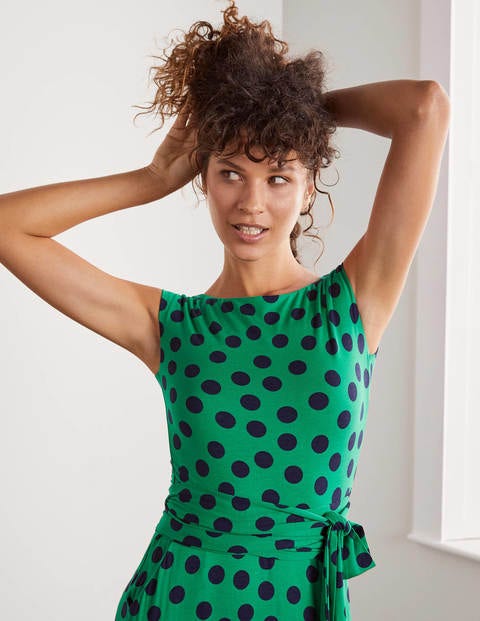 Eda Jersey Tiered Dress - Sapling, Scattered Dot Small Eda Jersey Tiered Dress - Sapling, Scattered Dot Small