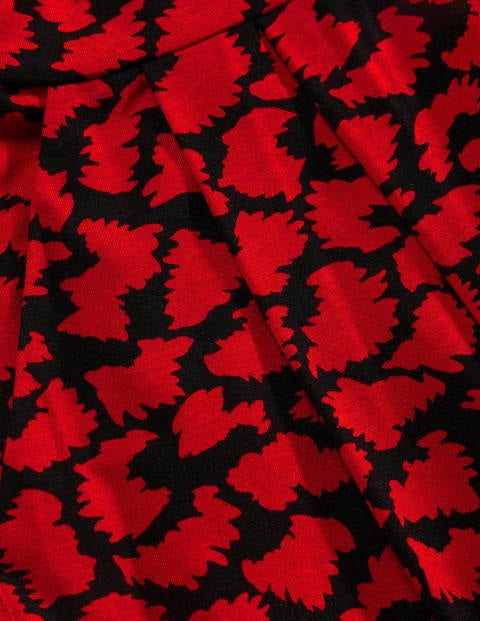 Francesca Jersey Dress - Black and Red, Abstract Brush Francesca Jersey Dress - Black and Red, Abstract Brush