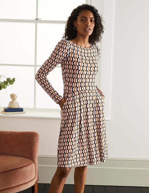 Francesca Jersey Dress - Black, Arc Swirl Francesca Jersey Dress - Black, Arc Swirl