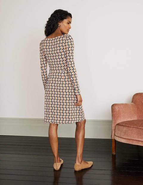 Francesca Jersey Dress - Black, Arc Swirl Francesca Jersey Dress - Black, Arc Swirl