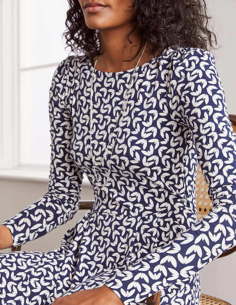 Francesca Jersey Dress - Navy, Spinning Petals Francesca Jersey Dress - Navy, Spinning Petals