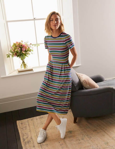 Lucinda Jersey Midi Dress - Multistripe Lucinda Jersey Midi Dress - Multistripe