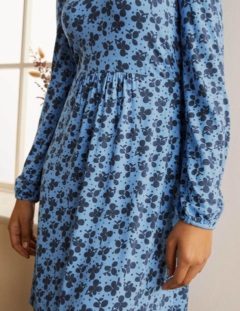 Blue Clover Print Hattie Jersey Dress - Hazy Blue, Clover Petal Blue Clover Print Hattie Jersey Dress - Hazy Blue, Clover Petal