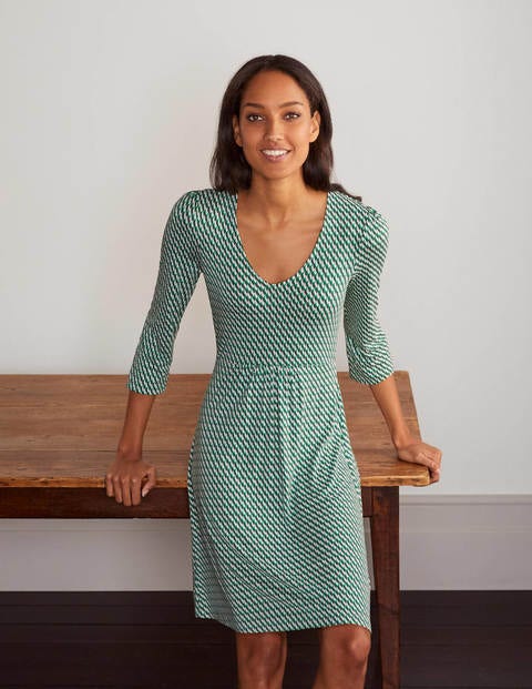 Robe Hattie en jersey - Vert printemps, motif Arrow Drop Robe Hattie en jersey - Vert printemps, motif Arrow Drop
