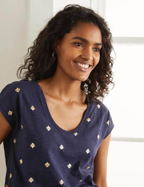 Fun Voop Tee - Navy, Coral Tile Fun Voop Tee - Navy, Coral Tile