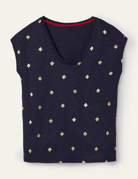 Fun Voop Tee - Navy, Coral Tile Fun Voop Tee - Navy, Coral Tile