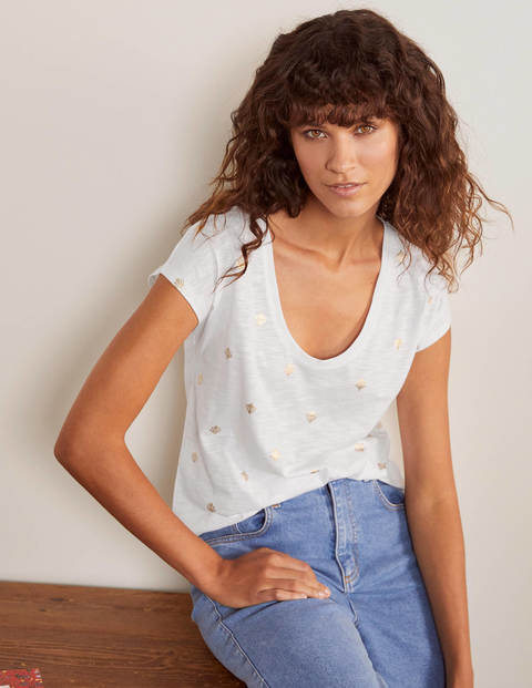 Fun Voop Tee - White, Coral Tile Fun Voop Tee - White, Coral Tile