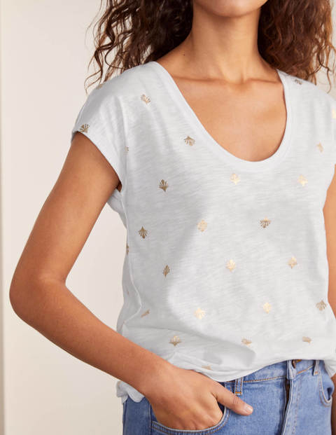Fun Voop Tee - White, Coral Tile Fun Voop Tee - White, Coral Tile