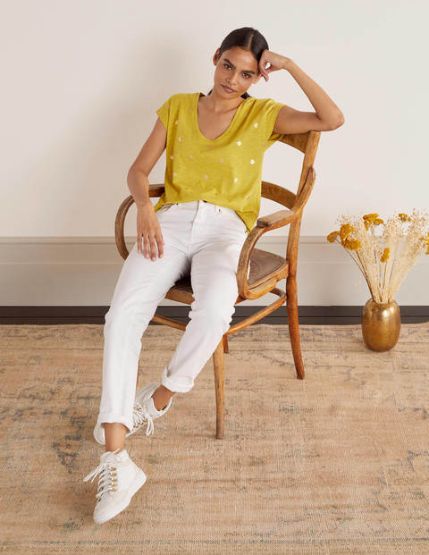 Fun Voop Tee - Chartreuse, Coral Tile Fun Voop Tee - Chartreuse, Coral Tile