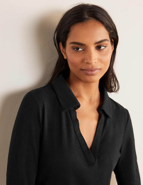 The Cotton Collar Notch Tee - Black The Cotton Collar Notch Tee - Black
