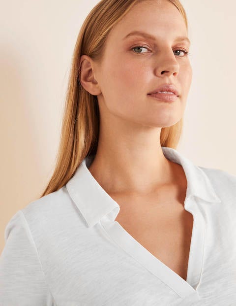 The Cotton Collar Notch Tee - White The Cotton Collar Notch Tee - White