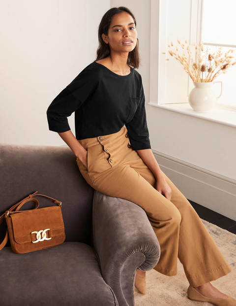 The Cotton Boxy Boatneck Tee - Black The Cotton Boxy Boatneck Tee - Black