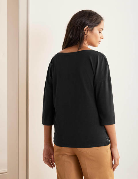 The Cotton Boxy Boatneck Tee - Black The Cotton Boxy Boatneck Tee - Black