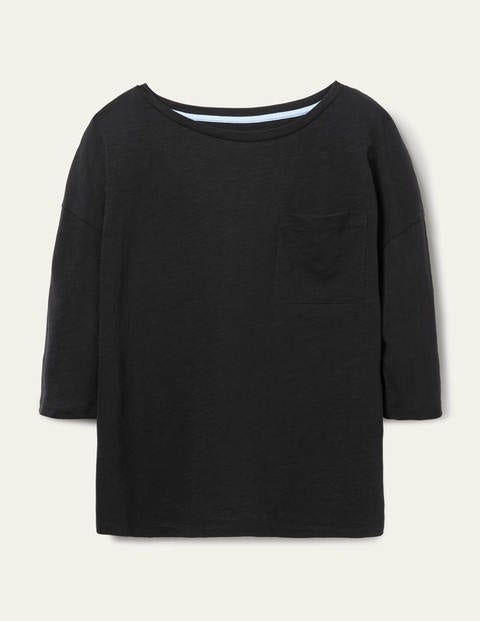 The Cotton Boxy Boatneck Tee - Black The Cotton Boxy Boatneck Tee - Black