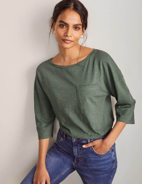 The Cotton Boxy Boatneck Tee - Alder The Cotton Boxy Boatneck Tee - Alder