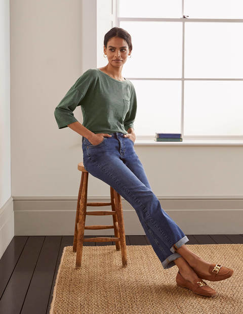 The Cotton Boxy Boatneck Tee - Alder The Cotton Boxy Boatneck Tee - Alder