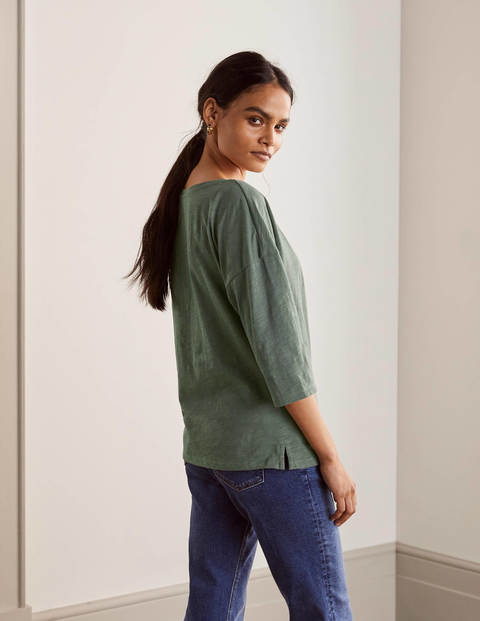 The Cotton Boxy Boatneck Tee - Alder The Cotton Boxy Boatneck Tee - Alder