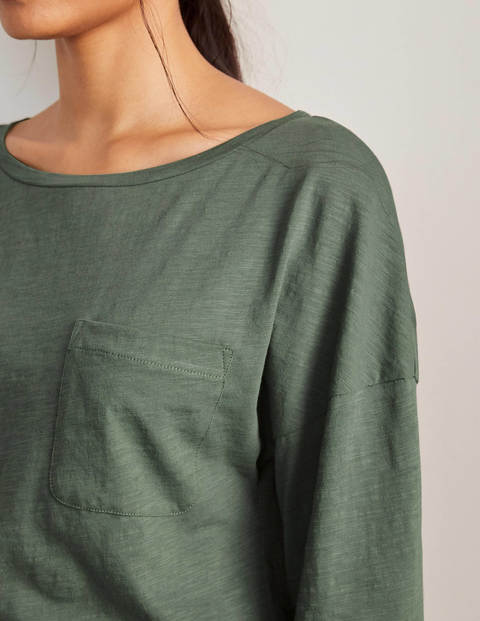 The Cotton Boxy Boatneck Tee - Alder The Cotton Boxy Boatneck Tee - Alder