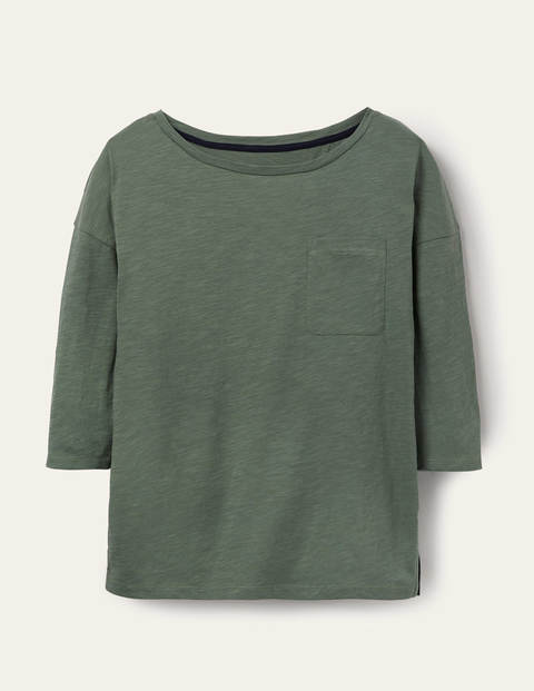The Cotton Boxy Boatneck Tee - Alder The Cotton Boxy Boatneck Tee - Alder
