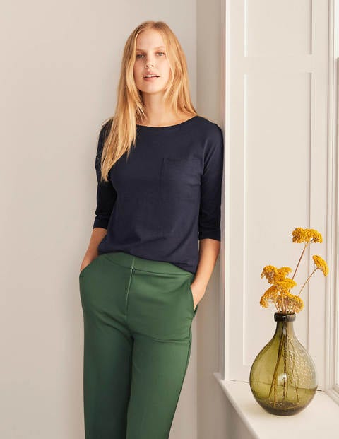 The Cotton Boxy Boatneck Tee - Navy The Cotton Boxy Boatneck Tee - Navy