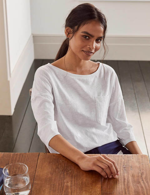 The Cotton Boxy Boatneck Tee - White The Cotton Boxy Boatneck Tee - White