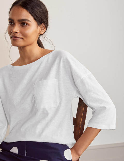 The Cotton Boxy Boatneck Tee - White The Cotton Boxy Boatneck Tee - White
