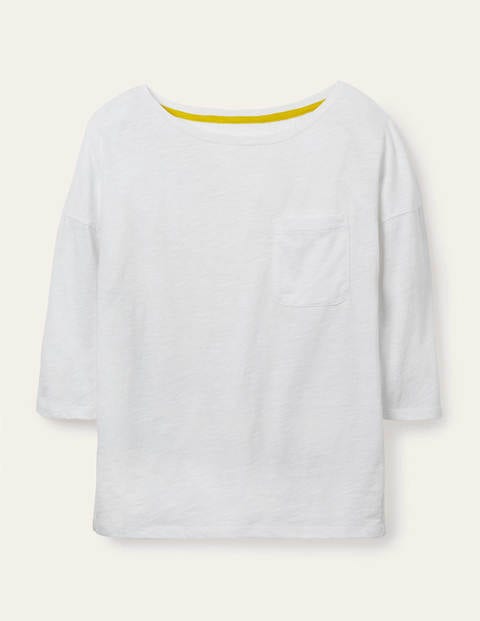 The Cotton Boxy Boatneck Tee - White The Cotton Boxy Boatneck Tee - White