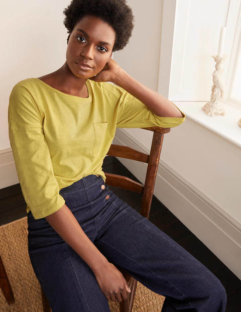 The Cotton Boxy Boatneck Tee - Pineapple The Cotton Boxy Boatneck Tee - Pineapple
