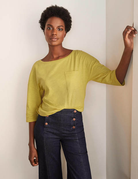 The Cotton Boxy Boatneck Tee - Pineapple The Cotton Boxy Boatneck Tee - Pineapple