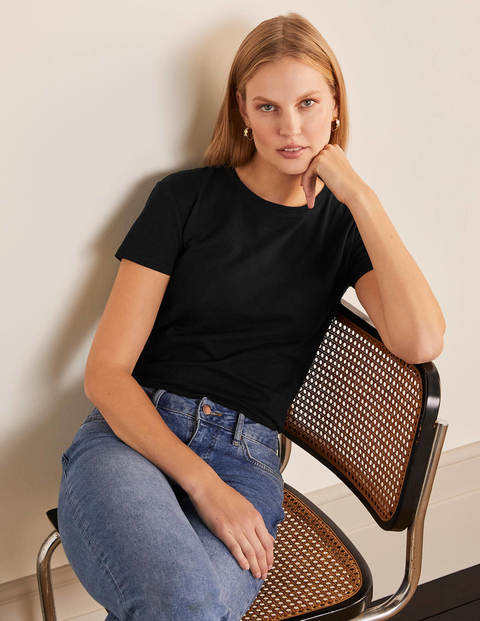 Le T-shirt boyfriend en coton - Noir Le T-shirt boyfriend en coton - Noir