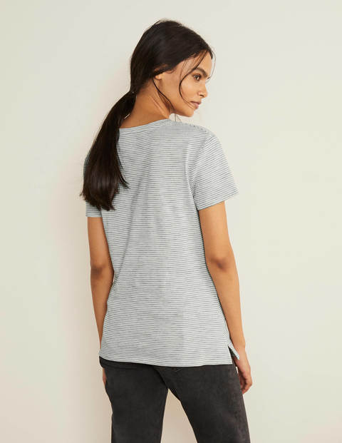 The Cotton Boyfriend Tee - Ivory/Navy The Cotton Boyfriend Tee - Ivory/Navy