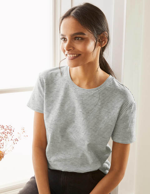 The Cotton Boyfriend Tee - Ivory/Navy The Cotton Boyfriend Tee - Ivory/Navy