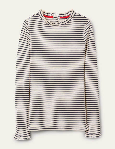 Elisa Rib Top - Ivory/ Navy Elisa Rib Top - Ivory/ Navy