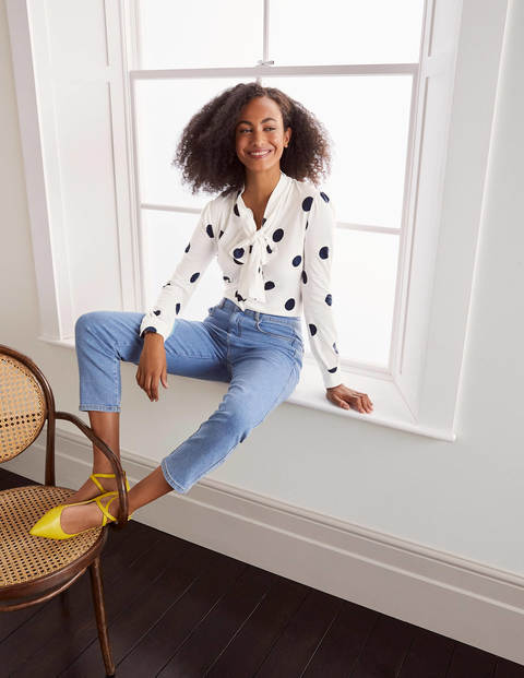 Gabriella Jersey Top - Ivory, Regular Dot Gabriella Jersey Top - Ivory, Regular Dot
