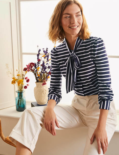 Gabriella Jersey Top - Navy/Ivory Gabriella Jersey Top - Navy/Ivory
