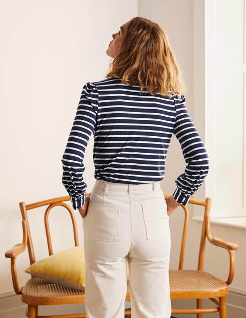 Gabriella Jersey Top - Navy/Ivory Gabriella Jersey Top - Navy/Ivory