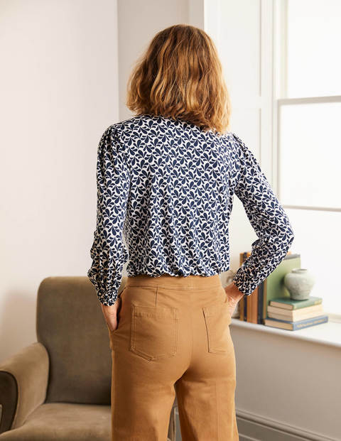 Ivy Jersey Top - Ivory, Splash Ivy Jersey Top - Ivory, Splash