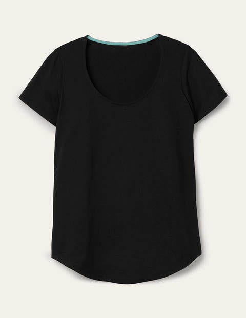 Superweiches T-shirt mit Rundhalsausschnitt - Schwarz Superweiches T-shirt mit Rundhalsausschnitt - Schwarz
