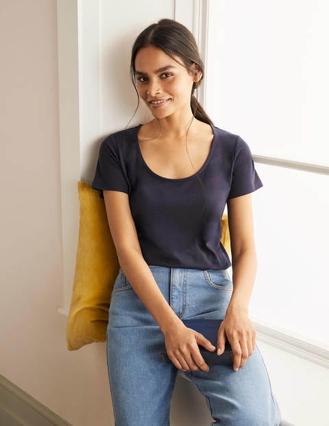 Superweiches T-shirt mit Rundhalsausschnitt - Navy Superweiches T-shirt mit Rundhalsausschnitt - Navy