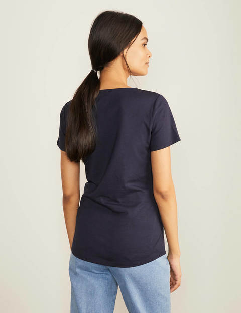 Superweiches T-shirt mit Rundhalsausschnitt - Navy Superweiches T-shirt mit Rundhalsausschnitt - Navy