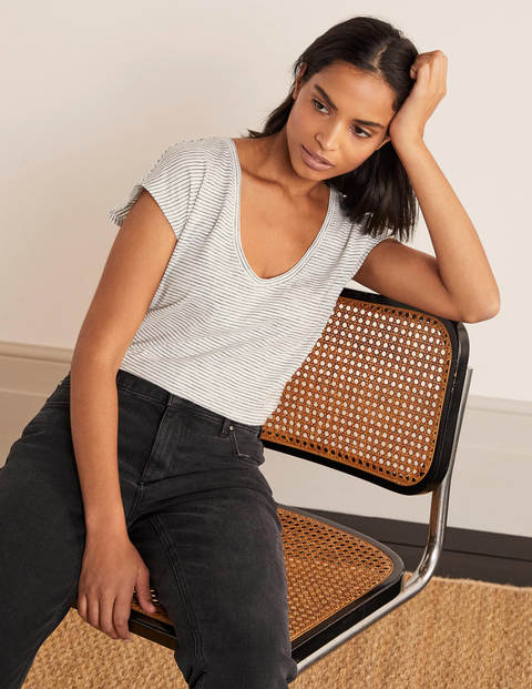 The Cotton Voop Tee - Ivory/ Navy The Cotton Voop Tee - Ivory/ Navy