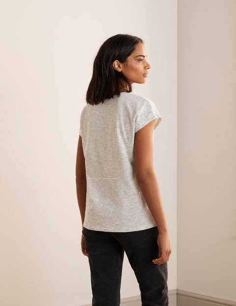 The Cotton Voop Tee - Ivory/ Navy The Cotton Voop Tee - Ivory/ Navy
