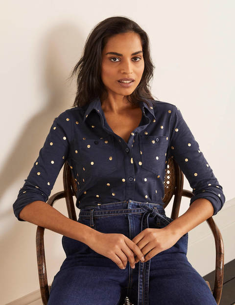 Authentic Jersey Shirt - Navy, Polka Dot Authentic Jersey Shirt - Navy, Polka Dot