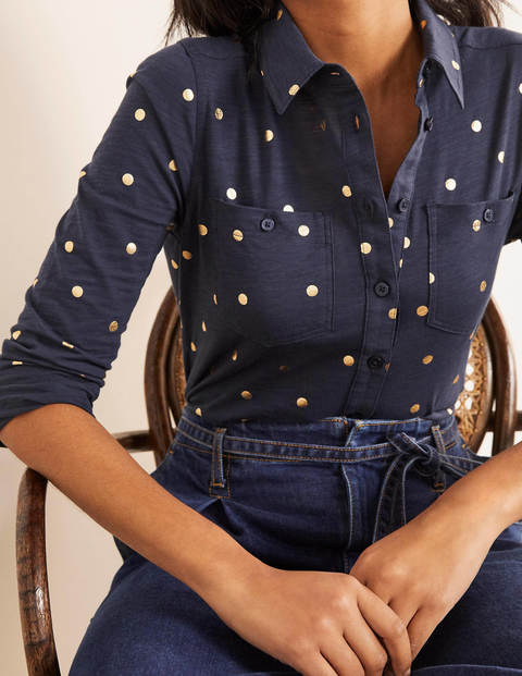 Authentic Jersey Shirt - Navy, Polka Dot Authentic Jersey Shirt - Navy, Polka Dot