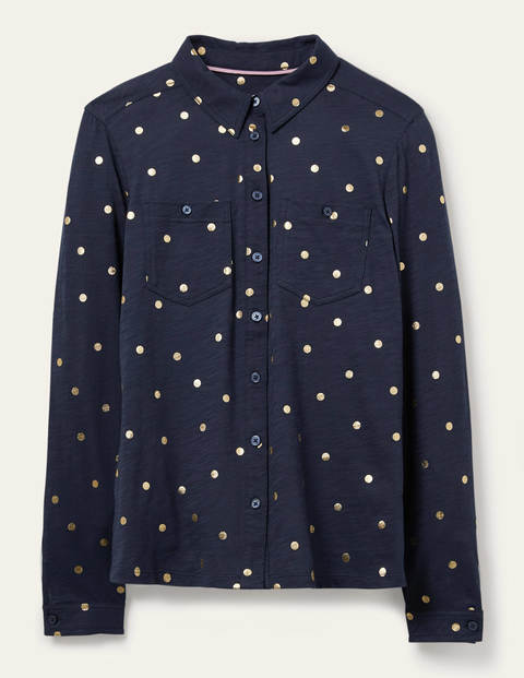 Authentic Jersey Shirt - Navy, Polka Dot Authentic Jersey Shirt - Navy, Polka Dot