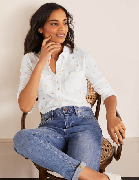 Authentic Jersey Shirt - White, Polka Dot Authentic Jersey Shirt - White, Polka Dot